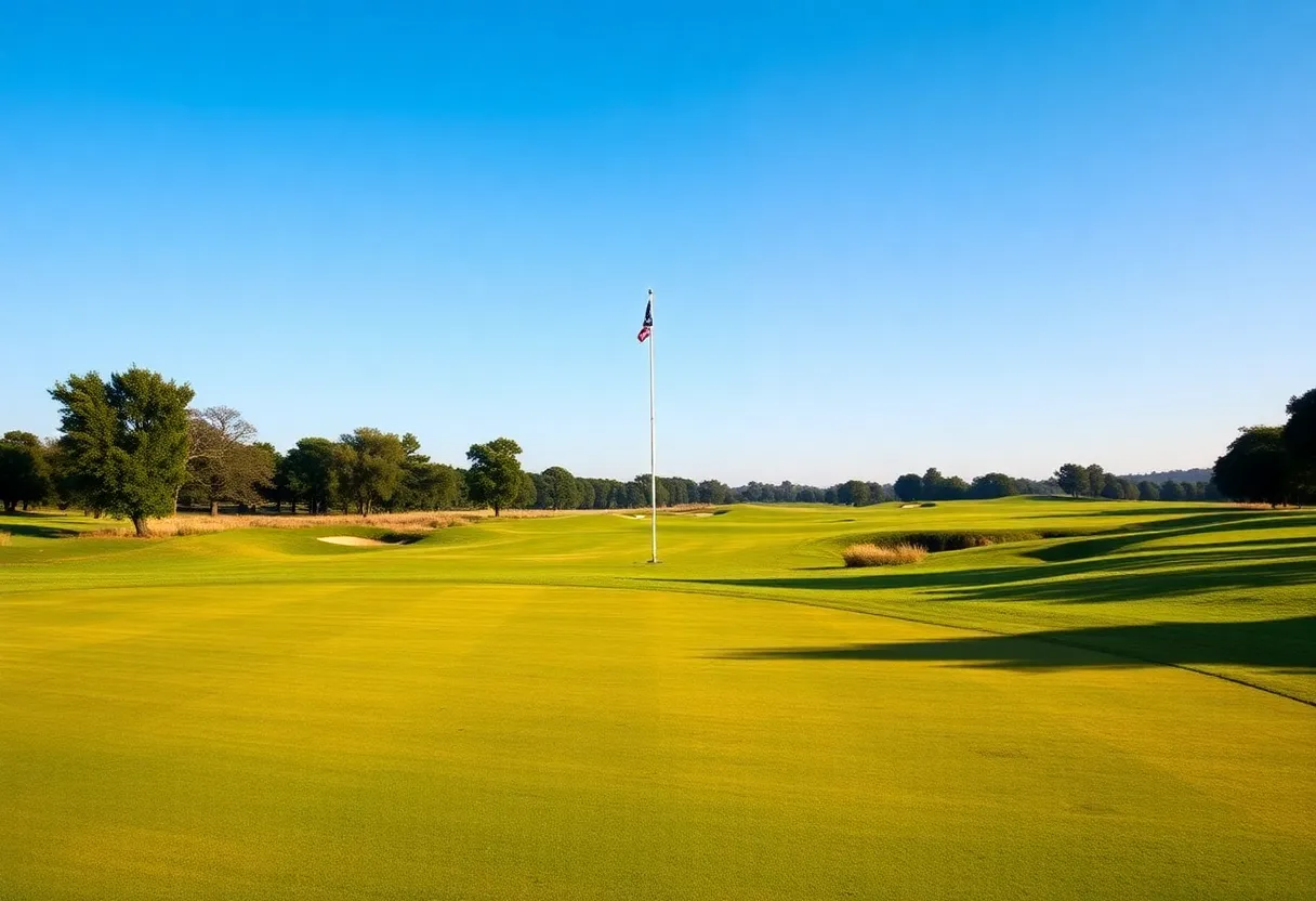 Golf course affected by wildfires during the Genesis Invitational