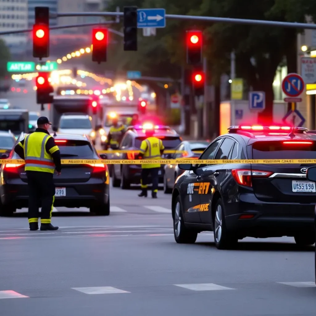 Emergency responders at a car accident site in Gibsonton