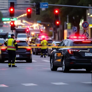 Emergency responders at a car accident site in Gibsonton