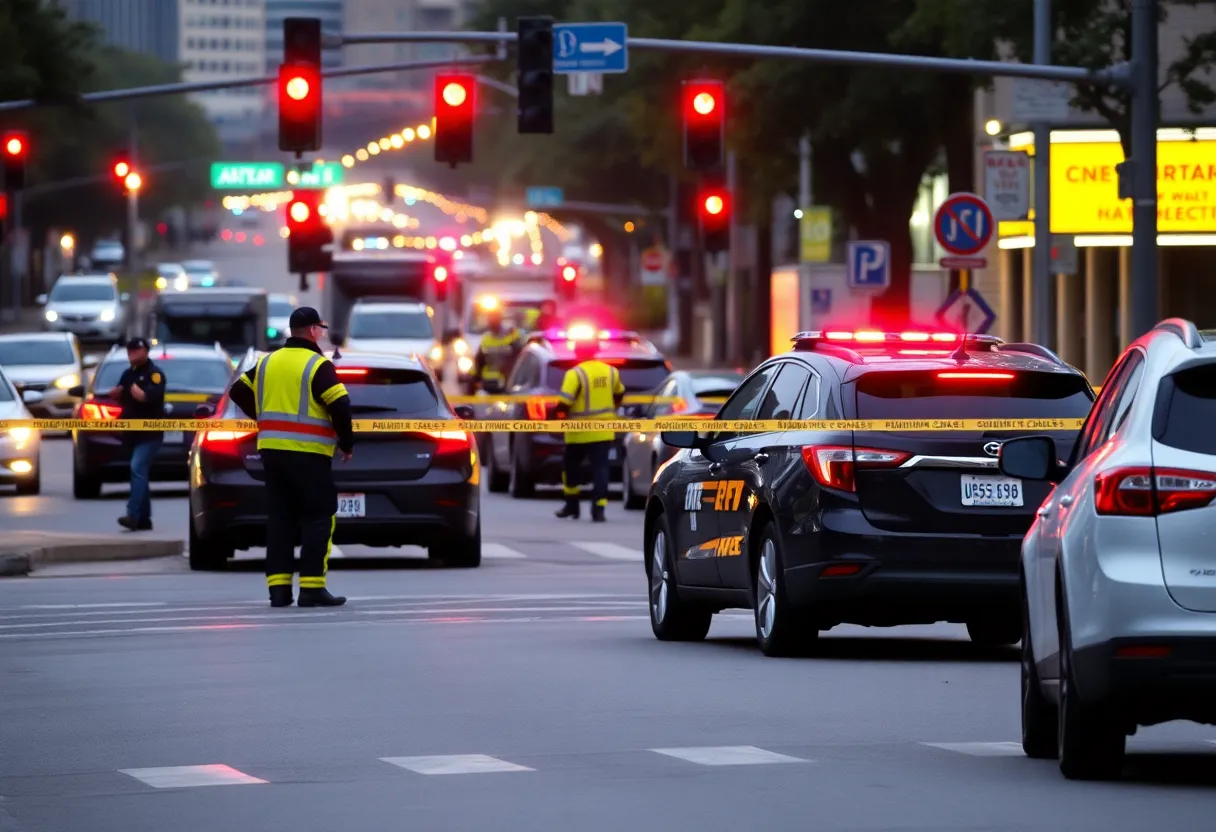 Emergency responders at a car accident site in Gibsonton