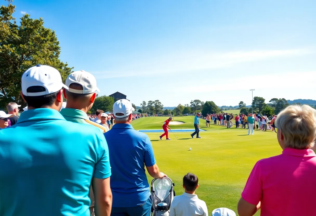 International golf course with diverse players