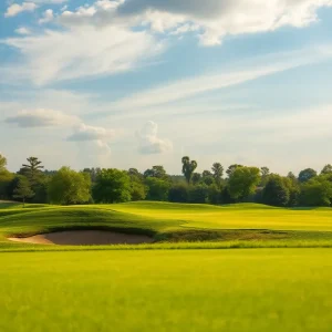 Close up of a beautiful golf course