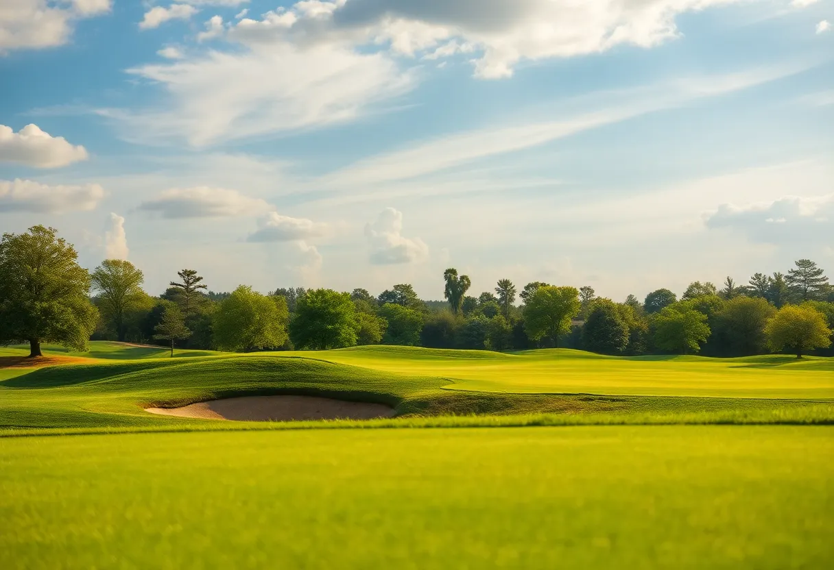 Close up of a beautiful golf course