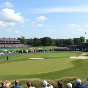 Dramatic view of a golf course during a championship