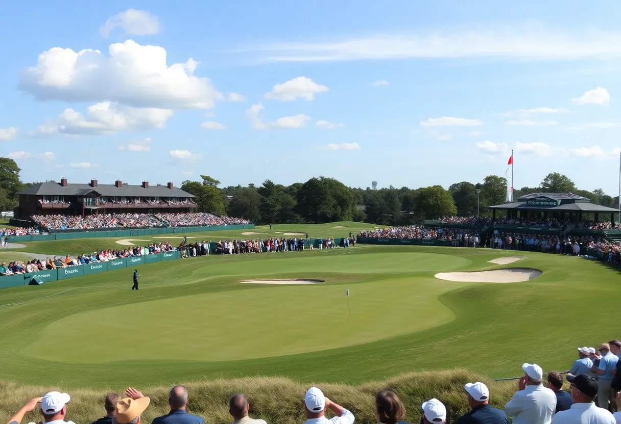 Dramatic view of a golf course during a championship