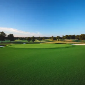 Close-up view of a beautiful golf course