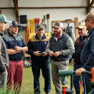 Golf equipment managers participating in a workshop