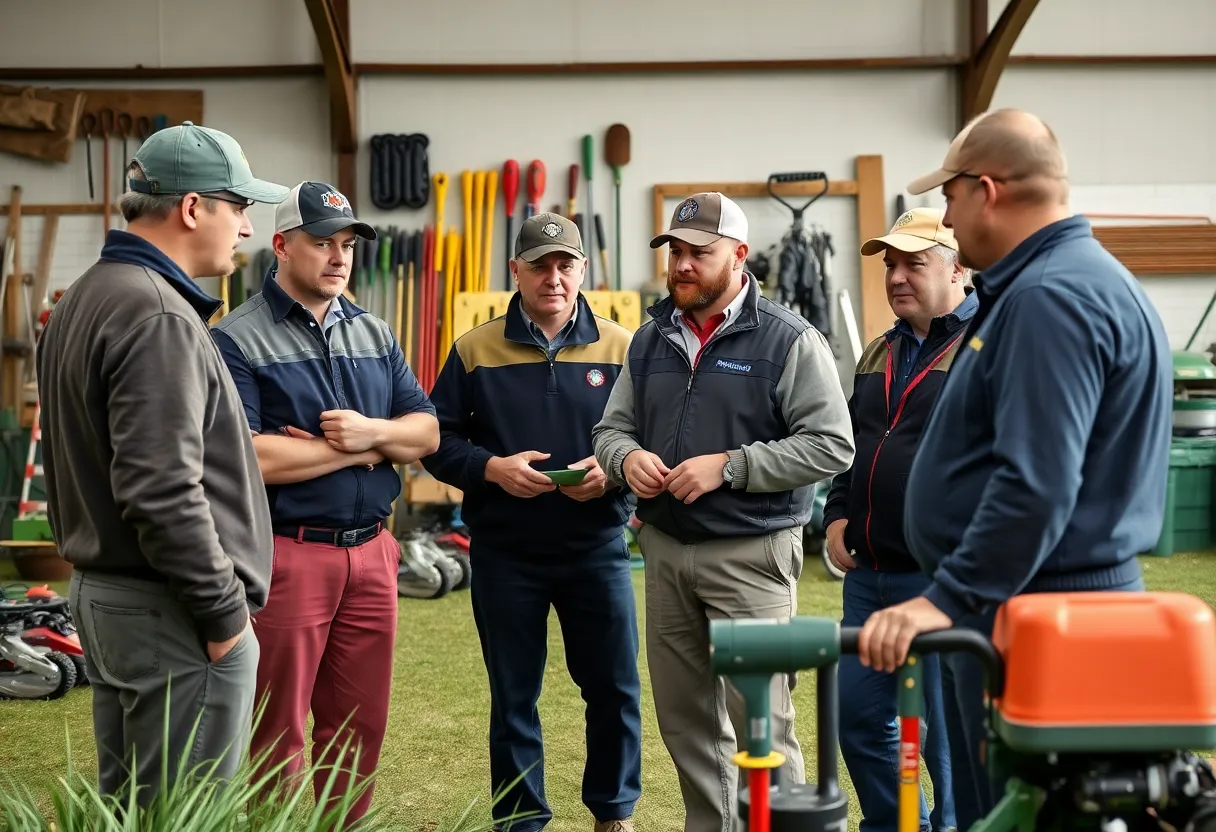 Golf equipment managers participating in a workshop