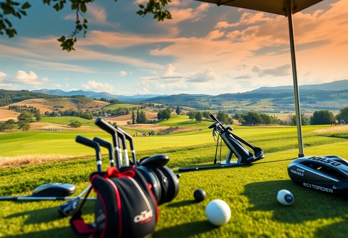 Golfers on a Hawaiian golf course testing new golf equipment for the PGA Tour 2025 season.