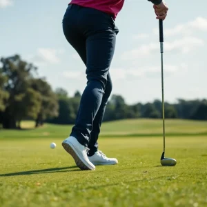 A golfer engaging in fitness exercises to improve game performance