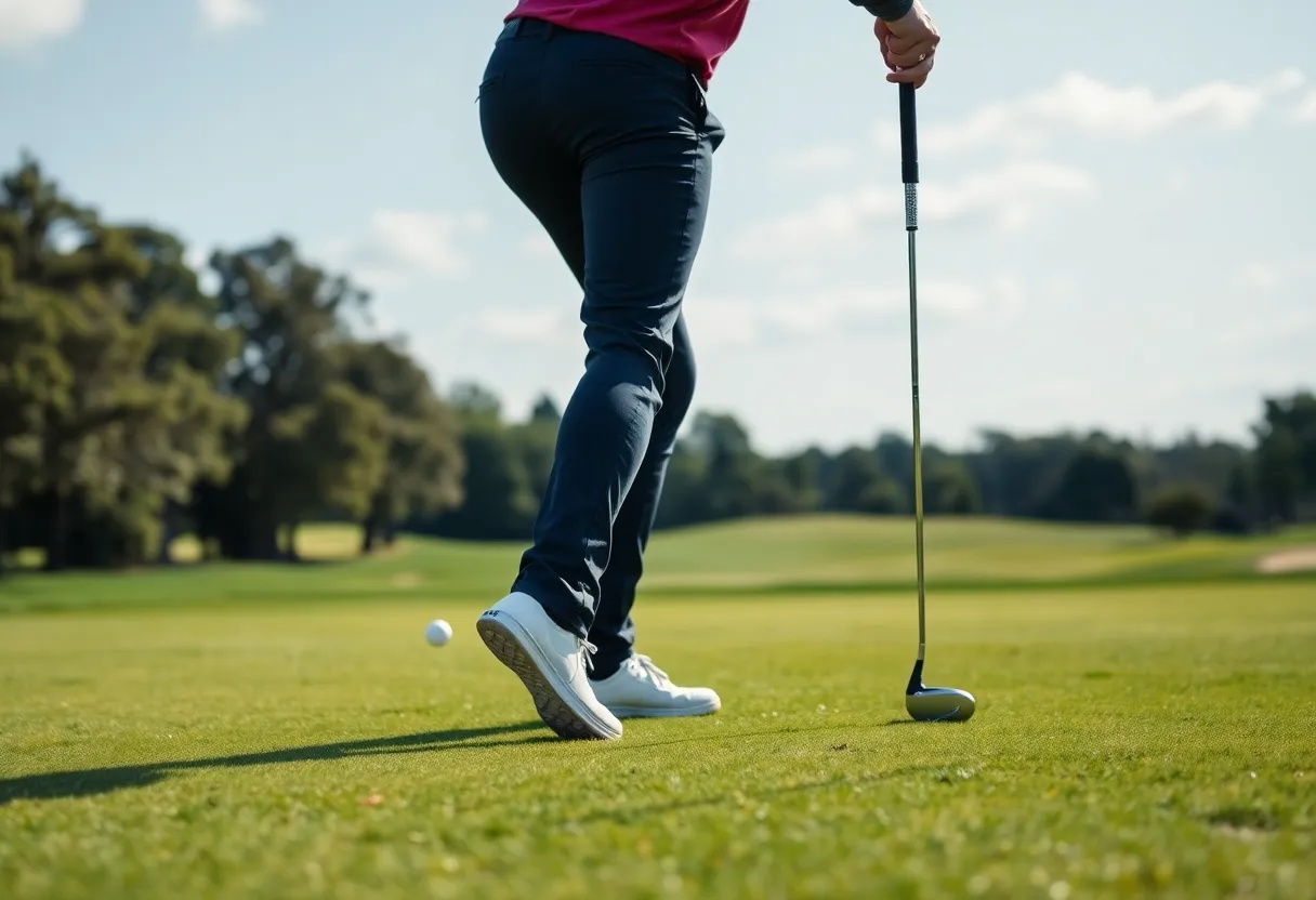 A golfer engaging in fitness exercises to improve game performance