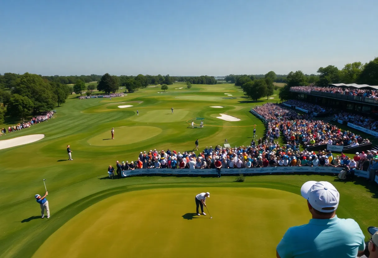 Teeing off during the HotelPlanner Challenge Tour