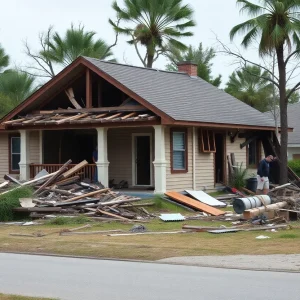 Devastated Clearwater neighborhood after Hurricane Helene