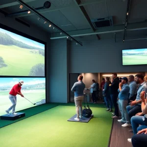 Indoor golf league featuring advanced technology and enthusiastic fans