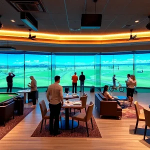 Indoor golf facility at Intown Golf Club Radnor