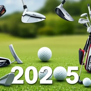 Golfer with the latest golf equipment on a course in 2025