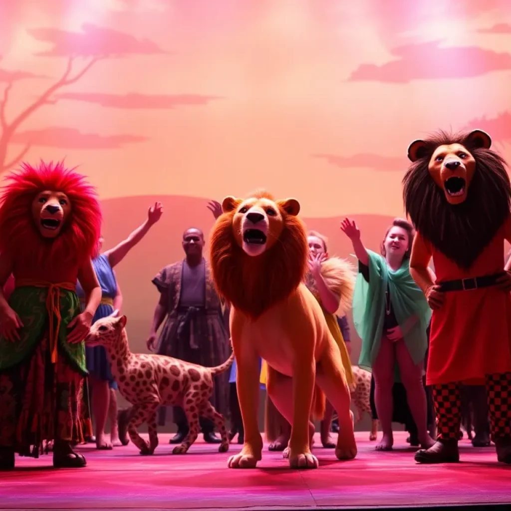 The Lion King musical performance scene