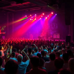 Concert scene with audience enjoying live music