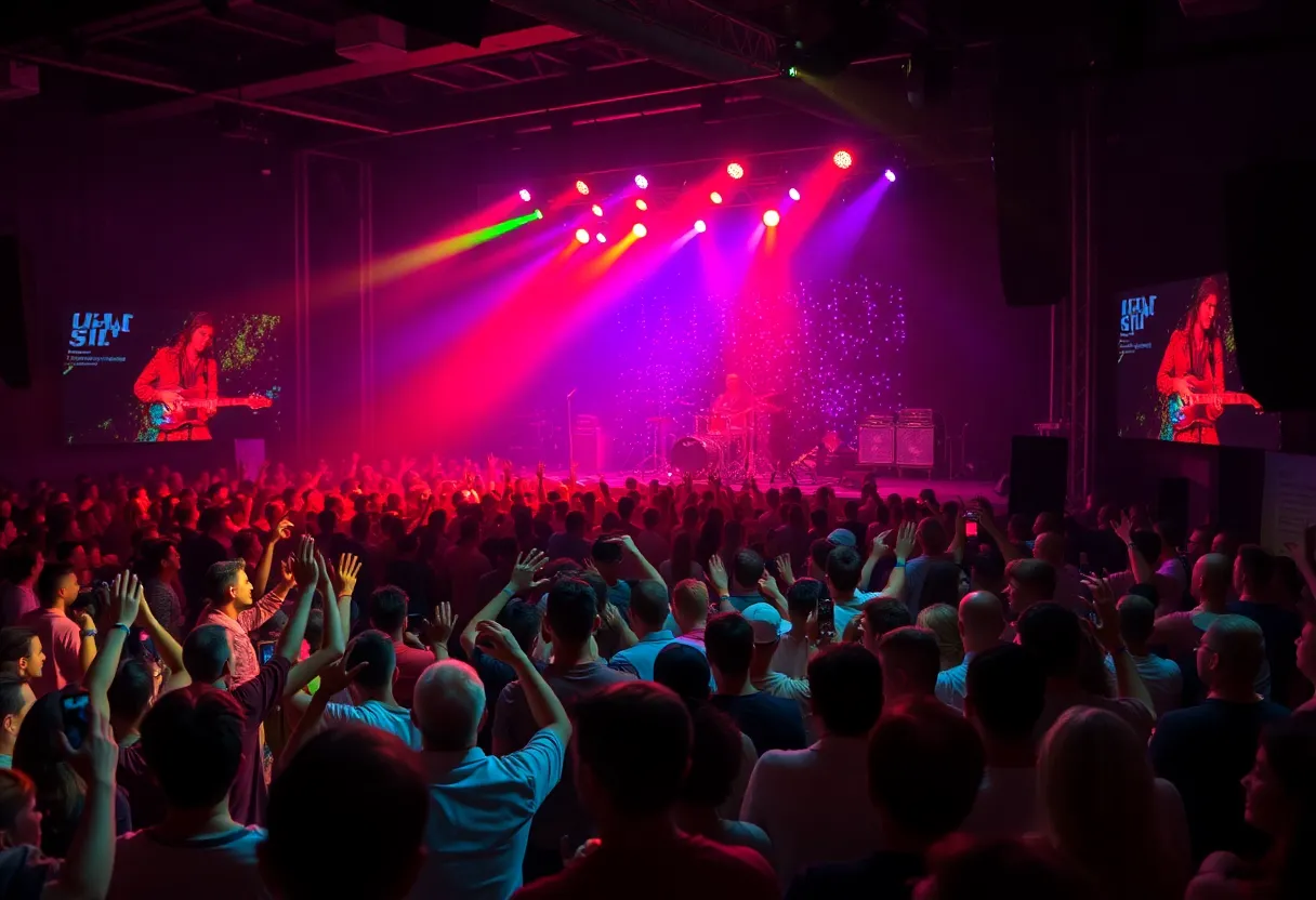 Concert scene with audience enjoying live music