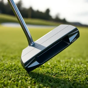 Image of the Mizuno M.Craft X putter on a golf green