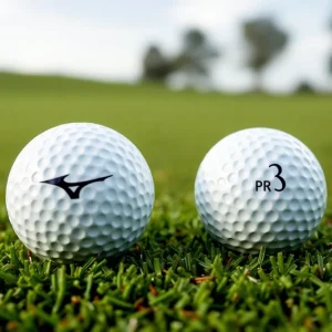 Mizuno Pro X and Pro S golf balls on a golf course