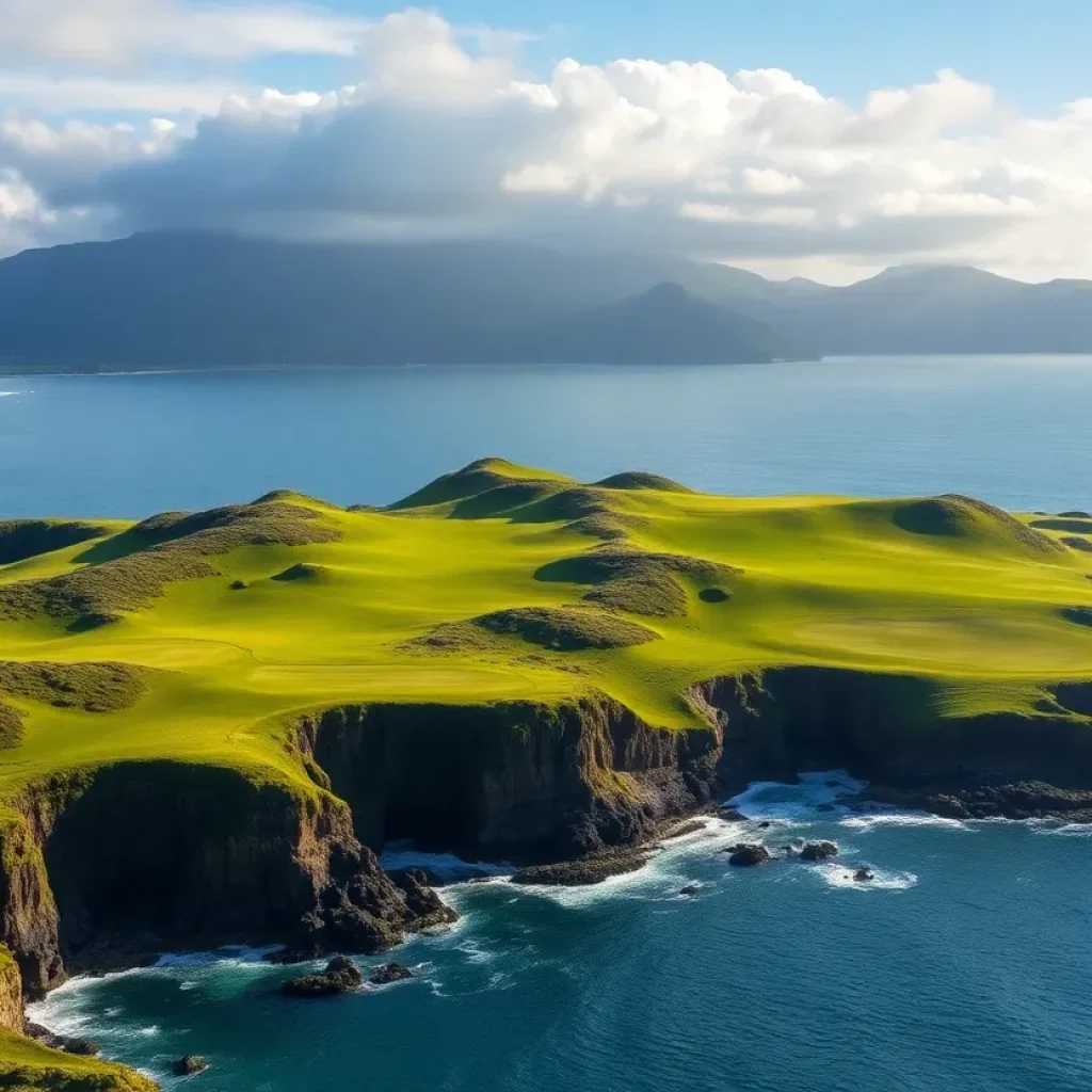 A scenic golf course in Northern Ireland with beautiful landscapes