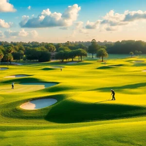 A vibrant golf course in Orlando with lush fairways and trees.