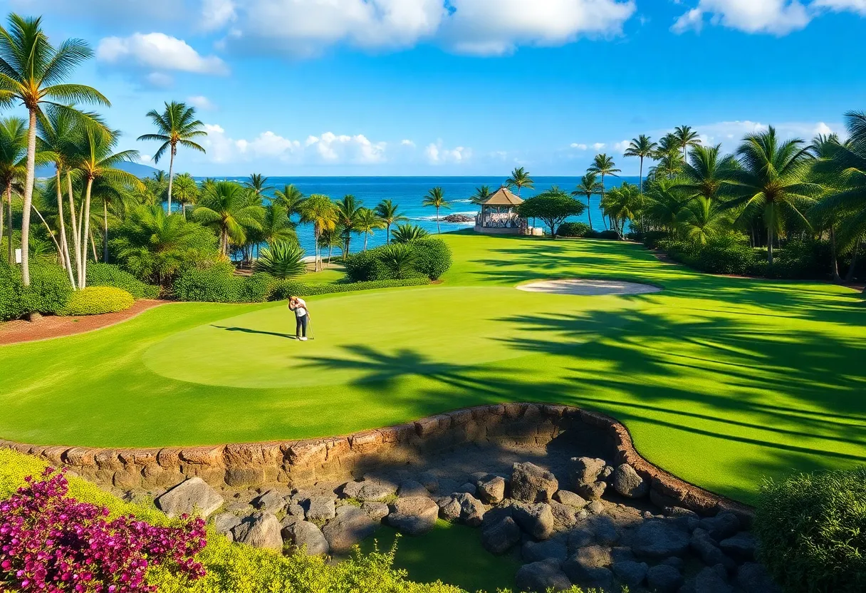 Scenic golf course in Hawaii during the 2025 PGA Tour season