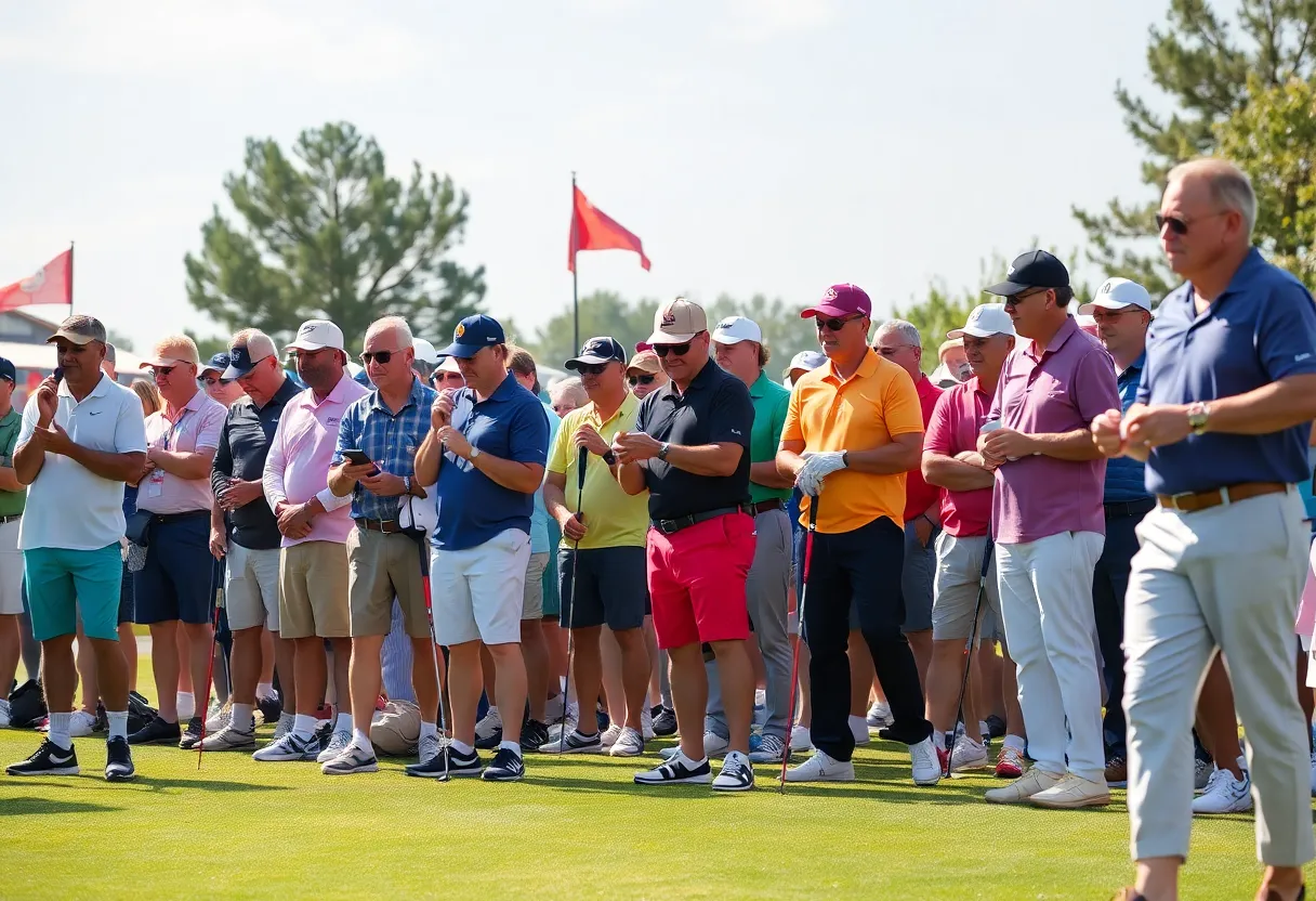 Golf creators engaging in a lively golf event