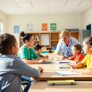 Engaged students and teachers in a Sarasota classroom