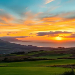 Breathtaking view of a golf course in Scotland