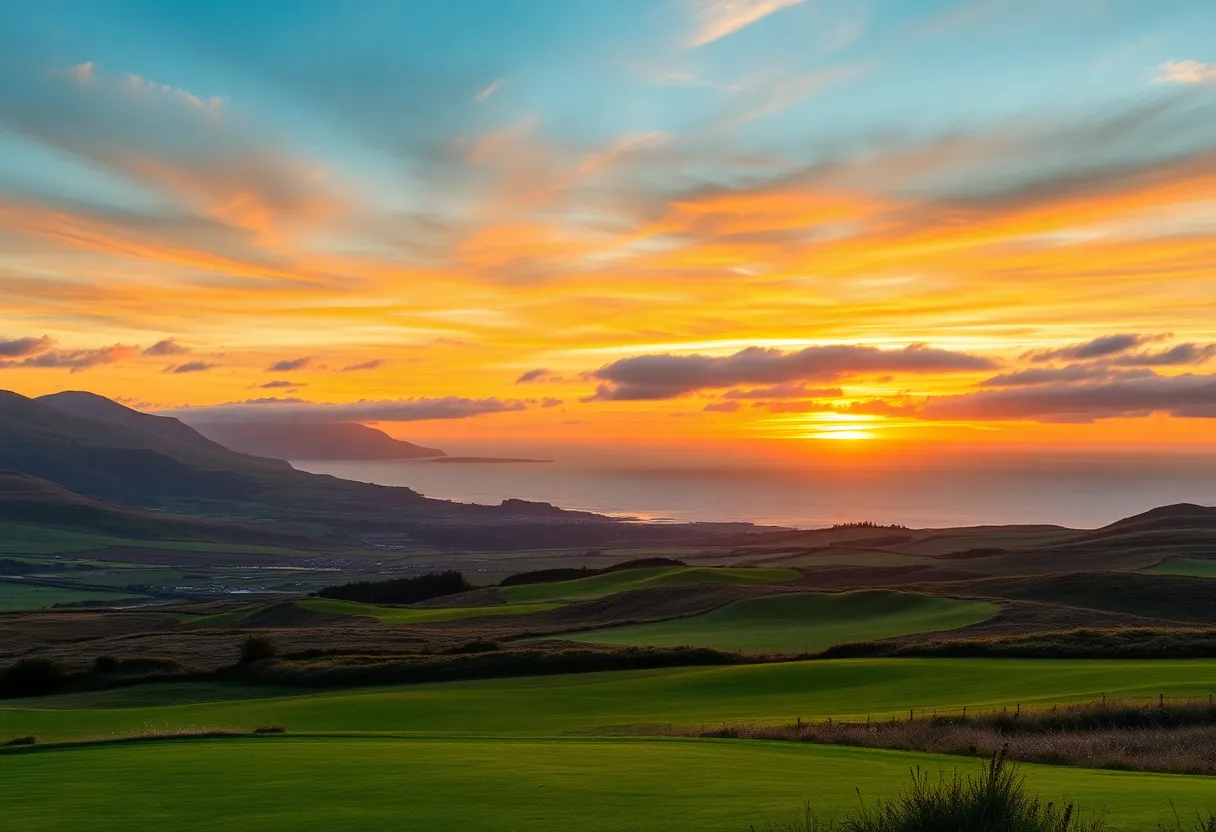 Breathtaking view of a golf course in Scotland