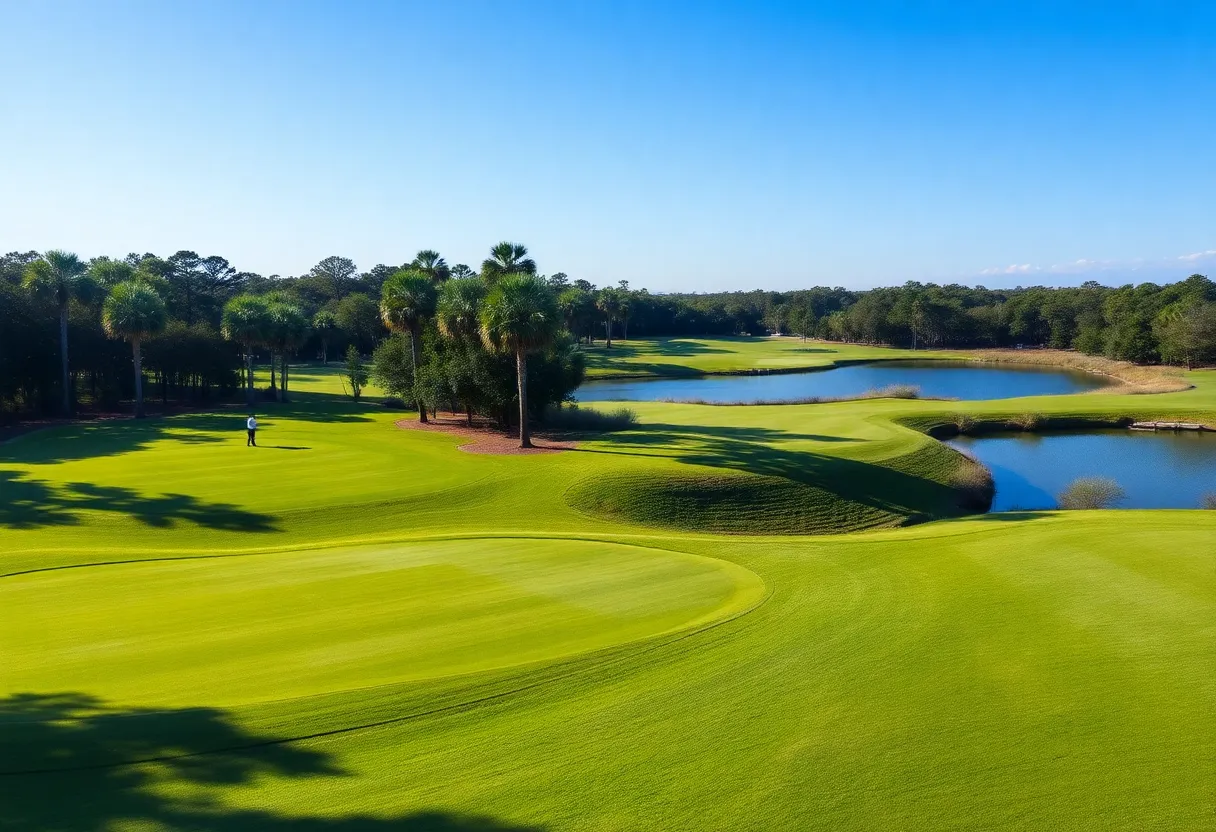 Beautiful golf course in South Carolina with an ocean view