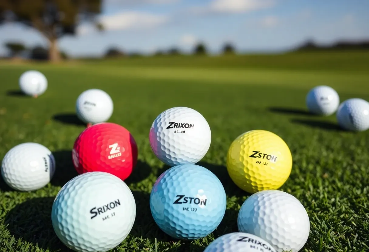 New Srixon Z-STAR golf balls displayed on a golf course