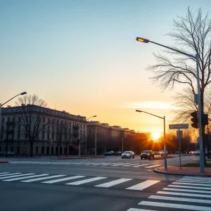 New safety features in St. Petersburg including solar-powered street lighting and raised crosswalks