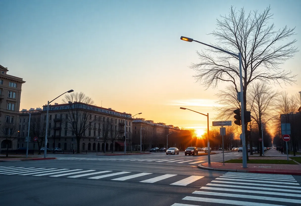 New safety features in St. Petersburg including solar-powered street lighting and raised crosswalks