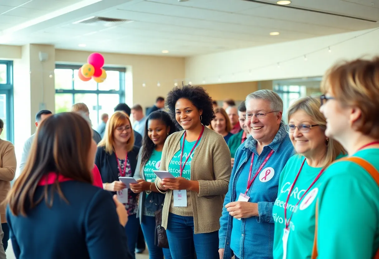 Community members participating in a cancer support event in Tampa Bay.