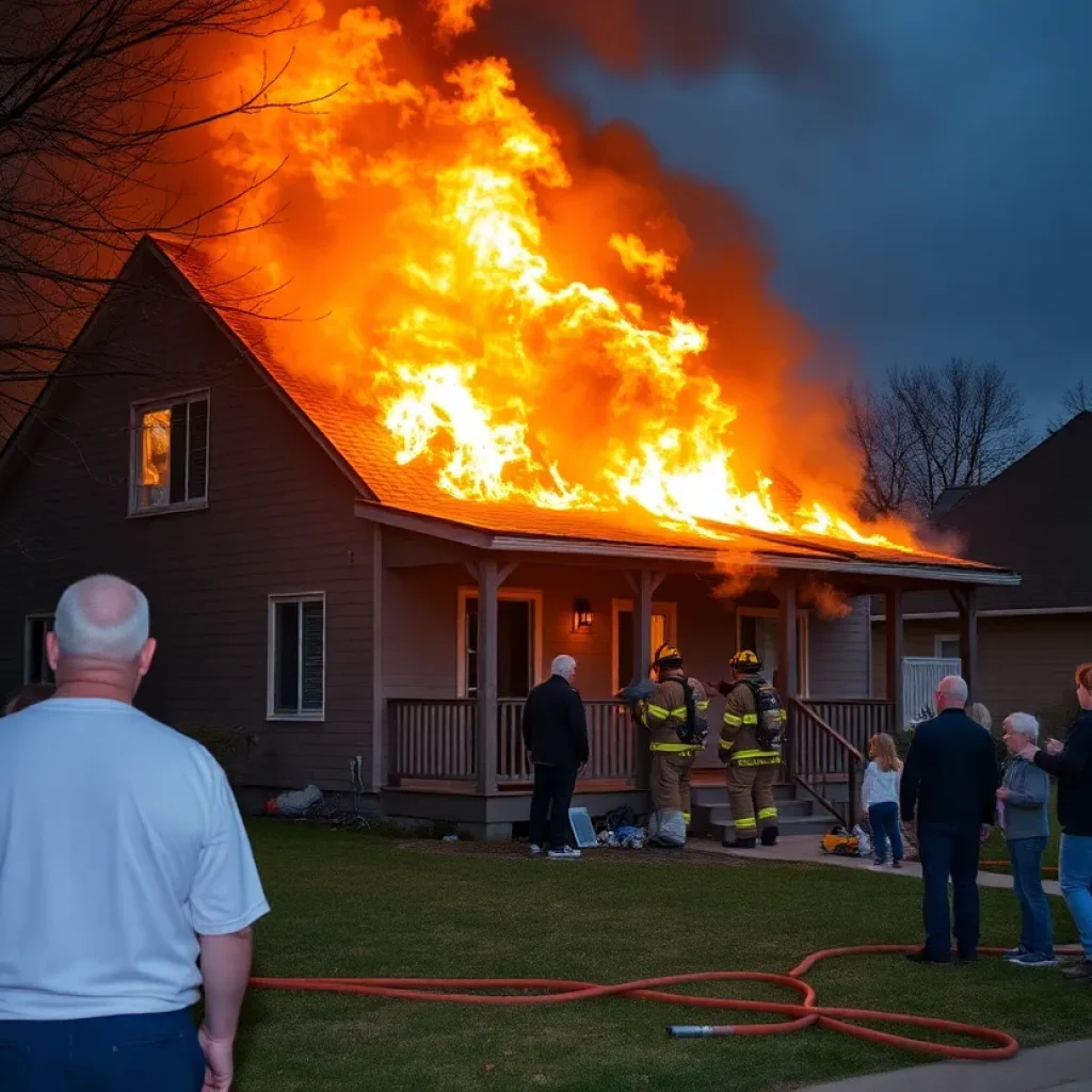 Firefighters responding to a house fire in Tampa.