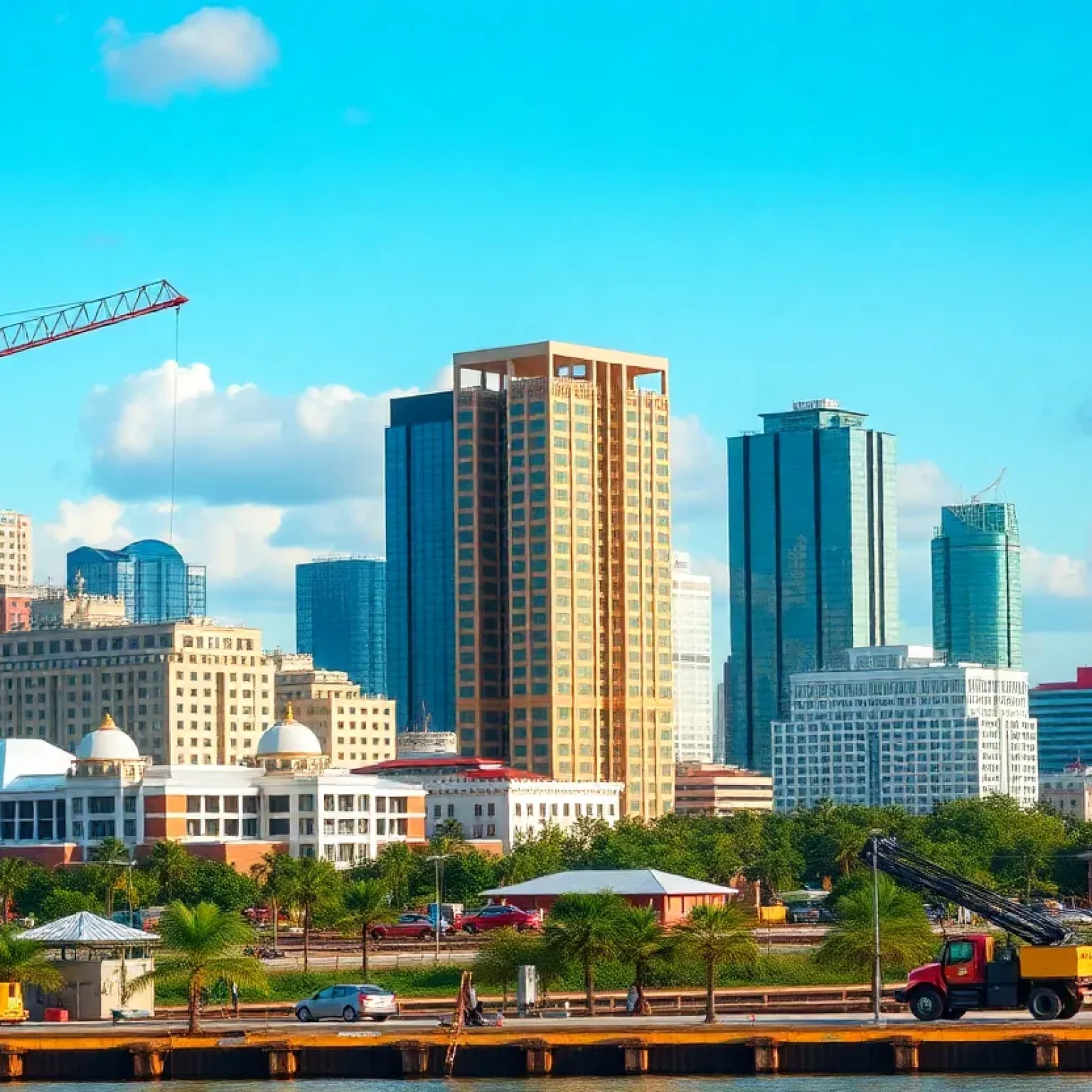 Dynamic Tampa cityscape showcasing community rebuilding efforts.