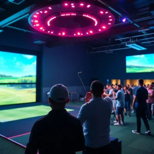 TGL golf league high-tech event with fans enjoying the game