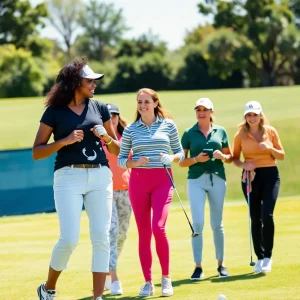 Group of women enjoying golf together, representing empowerment