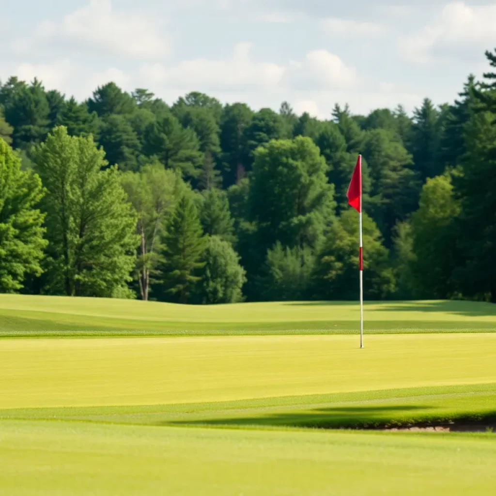 Close up of a beautiful golf course