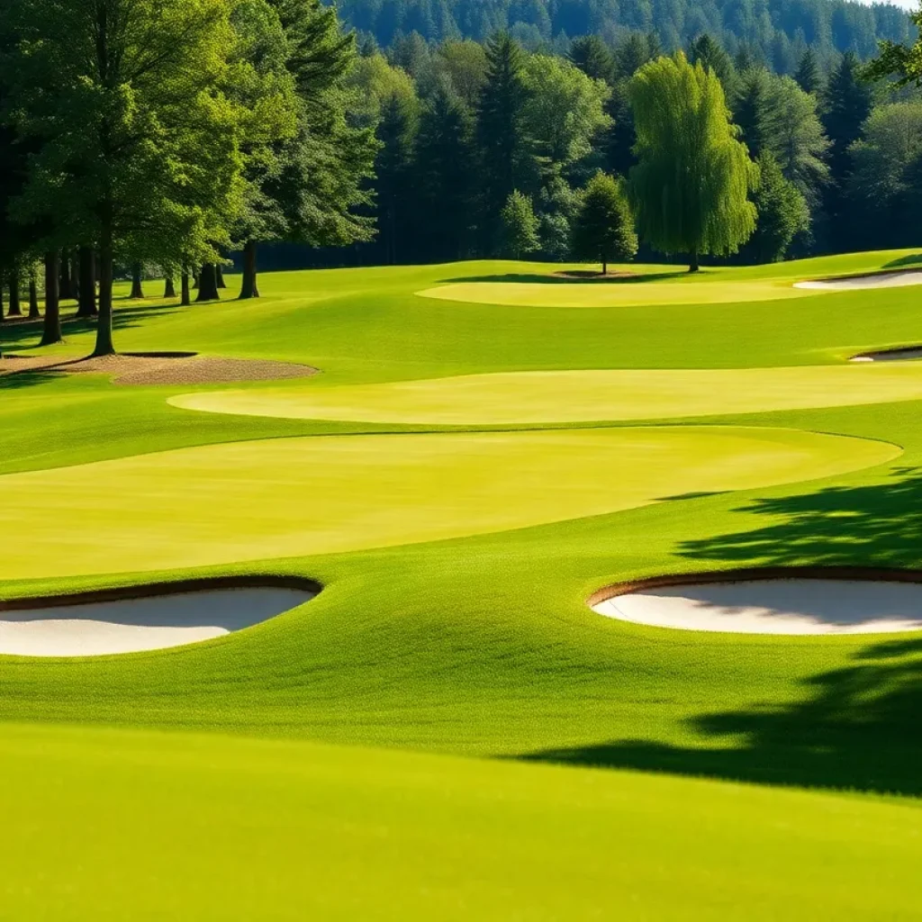 Stunning close up of a manicured golf course