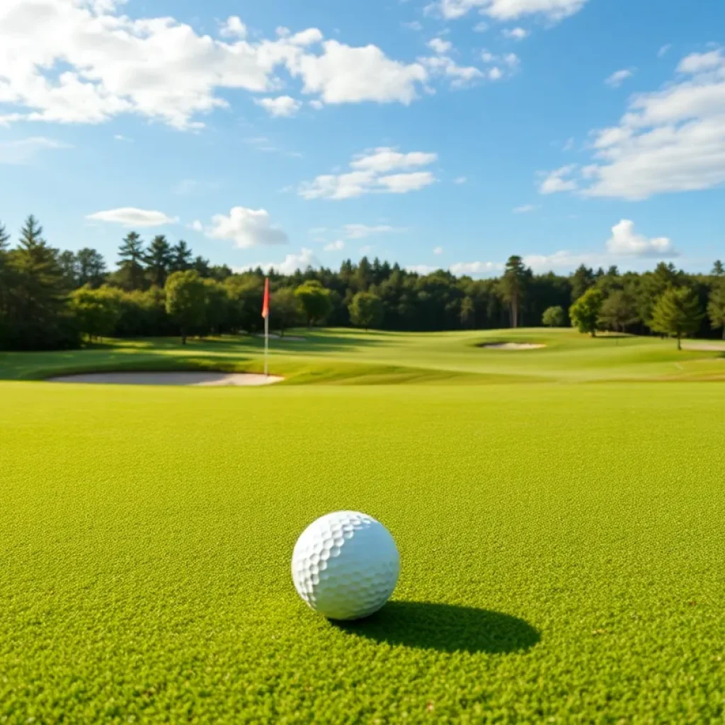 Close up of a beautiful golf course