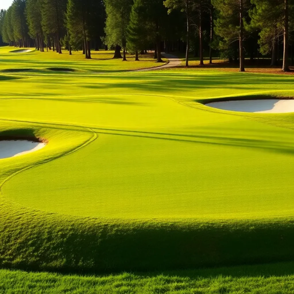 Close up of a beautiful golf course