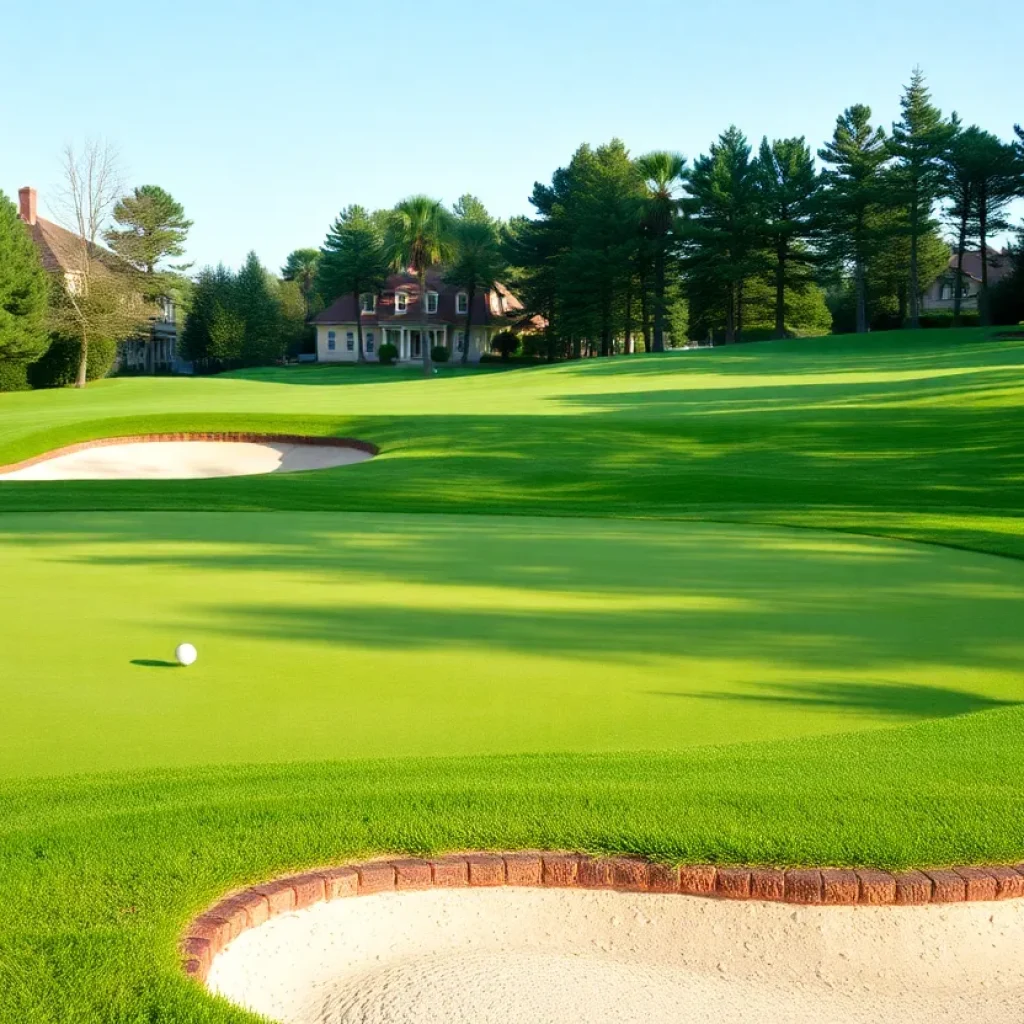 Close up of a beautifully manicured golf course