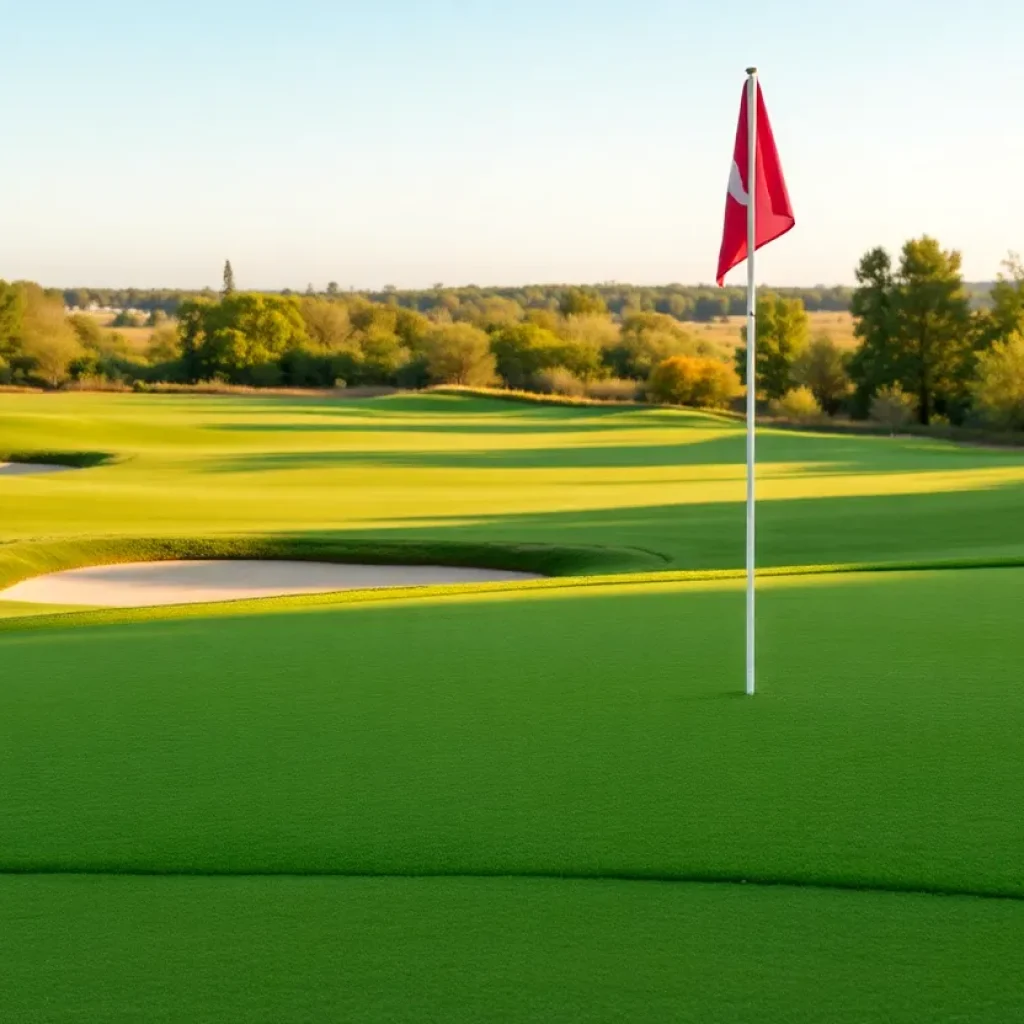 Close up of a beautiful golf course