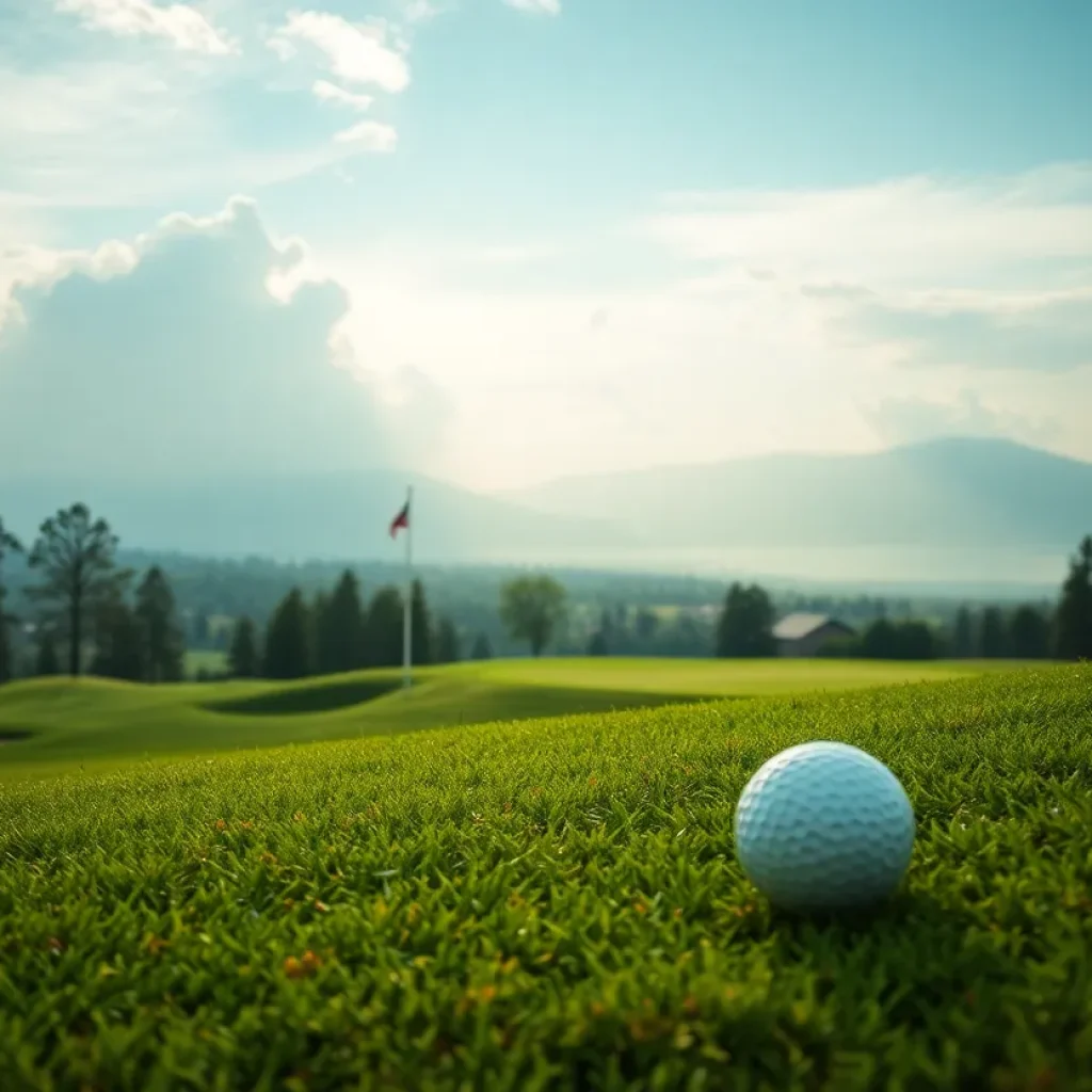 Close up of a beautiful golf course