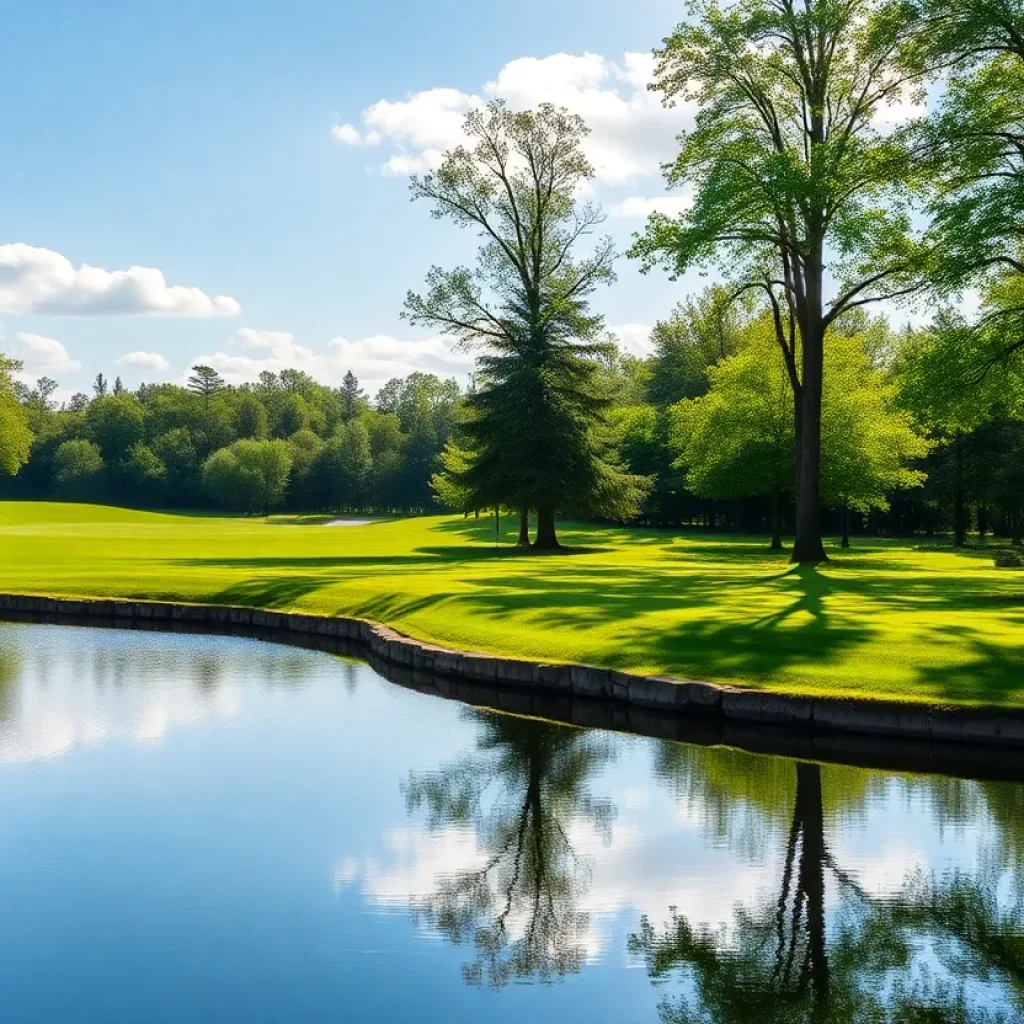 Close up of a beautiful golf course