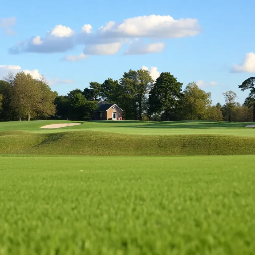 Close up of a beautiful golf course